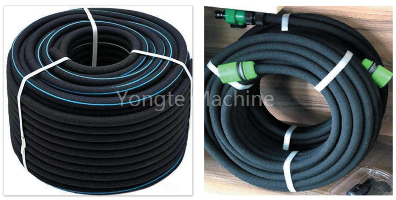 Rubber irrigation hose making machine using recycled rubber tire wastage