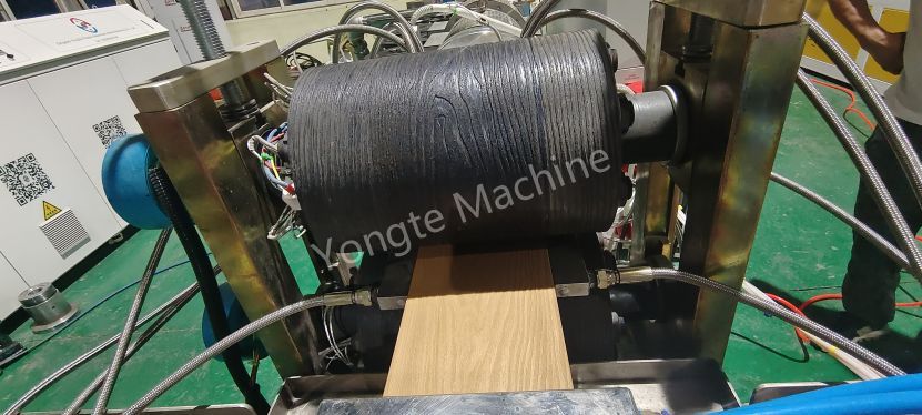 One step WPC embossed decking production line